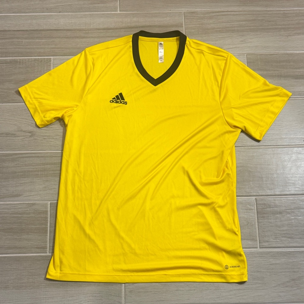 Adidas Men's Yellow V-Neck Jersey